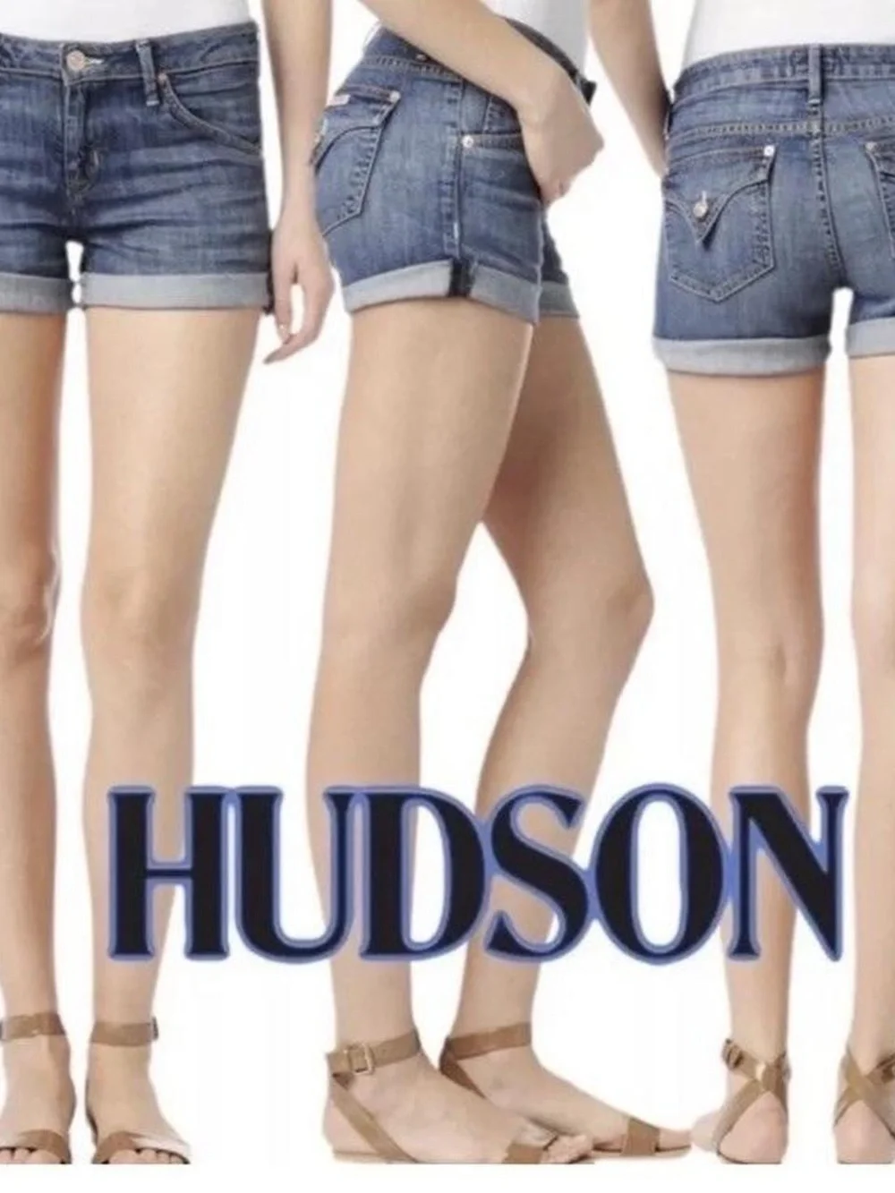 Hudson Jeans Women's Light Blue Cuffed Denim Shorts Size 27